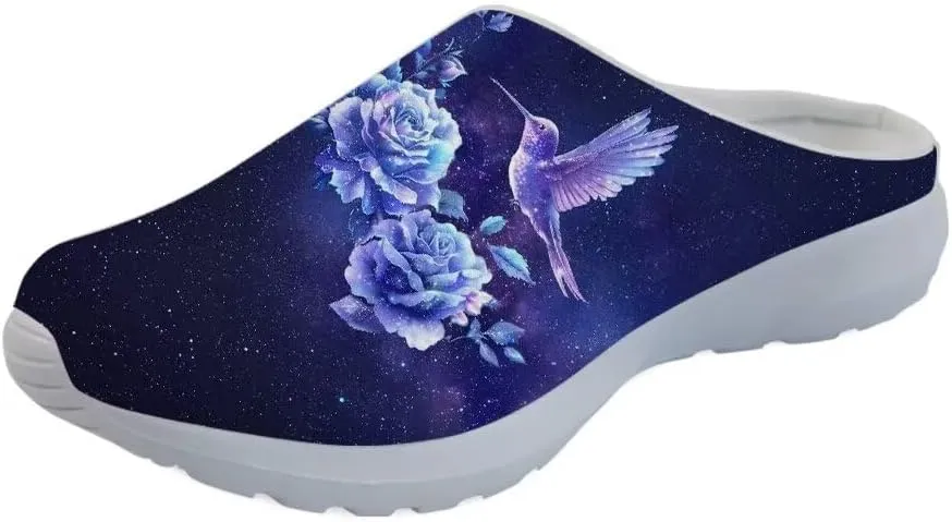 GLENLCWE American Flag Print Unisex Garden Clogs for Men Women Mules Clogs Slip on Mesh Walking Shoes for Home Beach Nursing