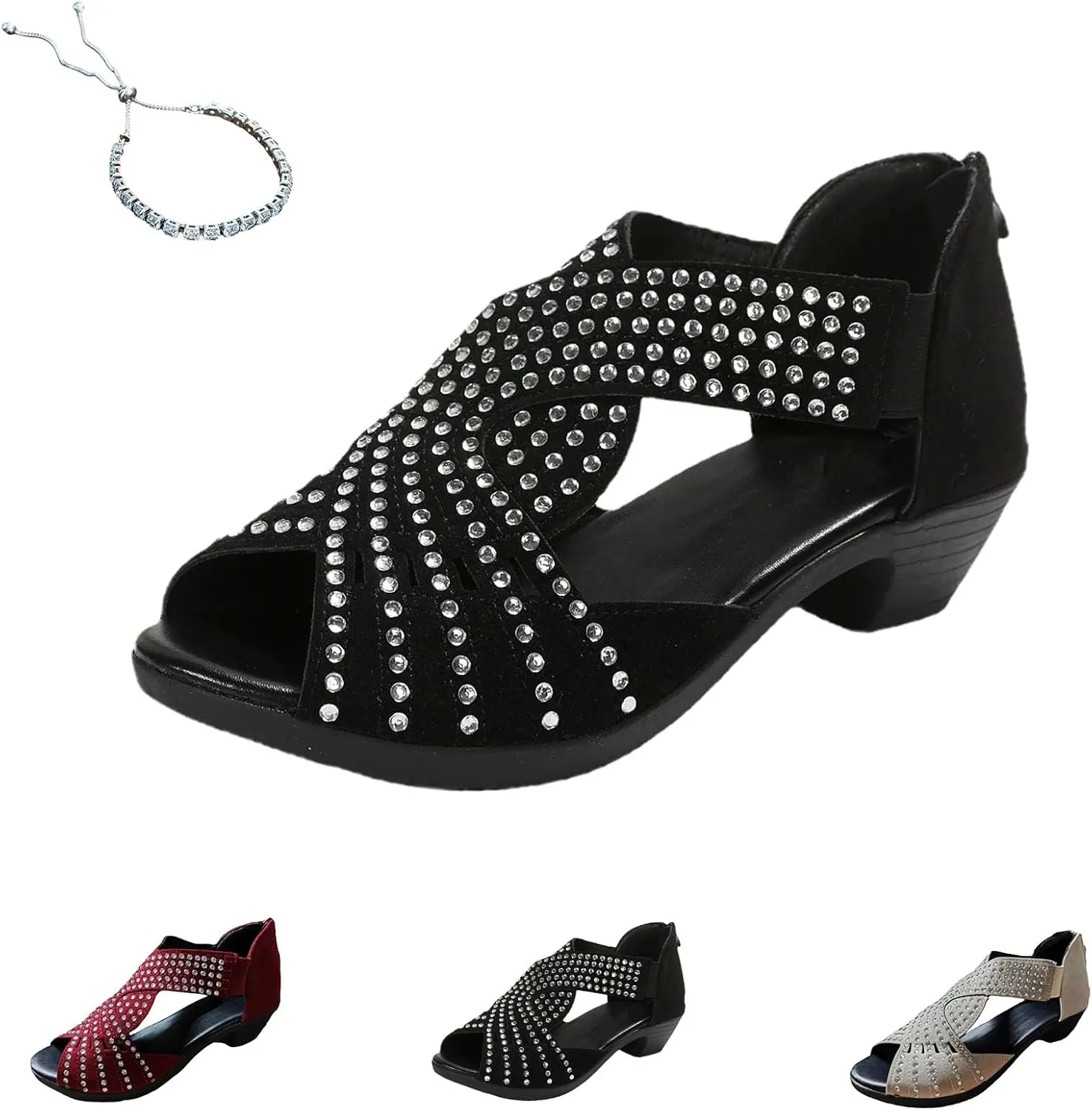 GlowStep Orthopedic Low Heel Cut-Out Sandals for Women, Comfortable Sports Slippers - Arch Support, Non-Slip Shoes