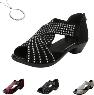 GlowStep Orthopedic Low Heel Cut-Out Sandals for Women, Comfortable Sports Slippers - Arch Support, Non-Slip Shoes