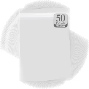 Golden State Art, 50 Pack Clear Bags for 9x12 Mats, Pictures, Acid-Free, 9 7/16" x 12 1/4"