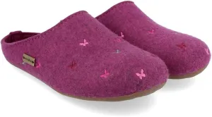 HAFLINGER Fafalline Wool Felt Butterfly Motif Womens Slip On Mule Slippers Unisex