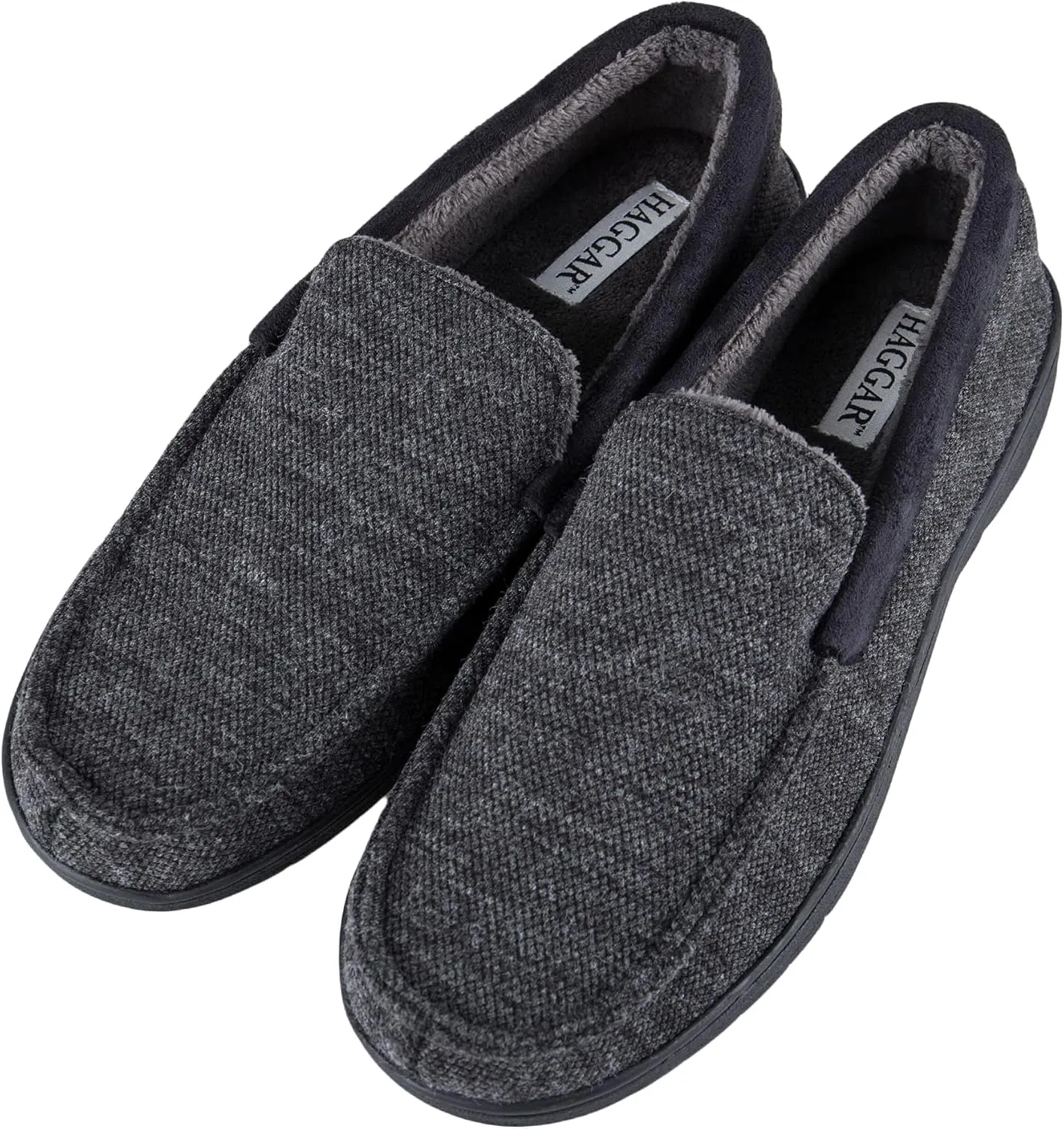 Haggar Men's Closed-Back Memory Foam Venetian Slipper House Shoe-Indoor/Outdoor Sole