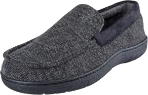 Haggar Men's Closed-Back Memory Foam Venetian Slipper House Shoe-Indoor/Outdoor Sole