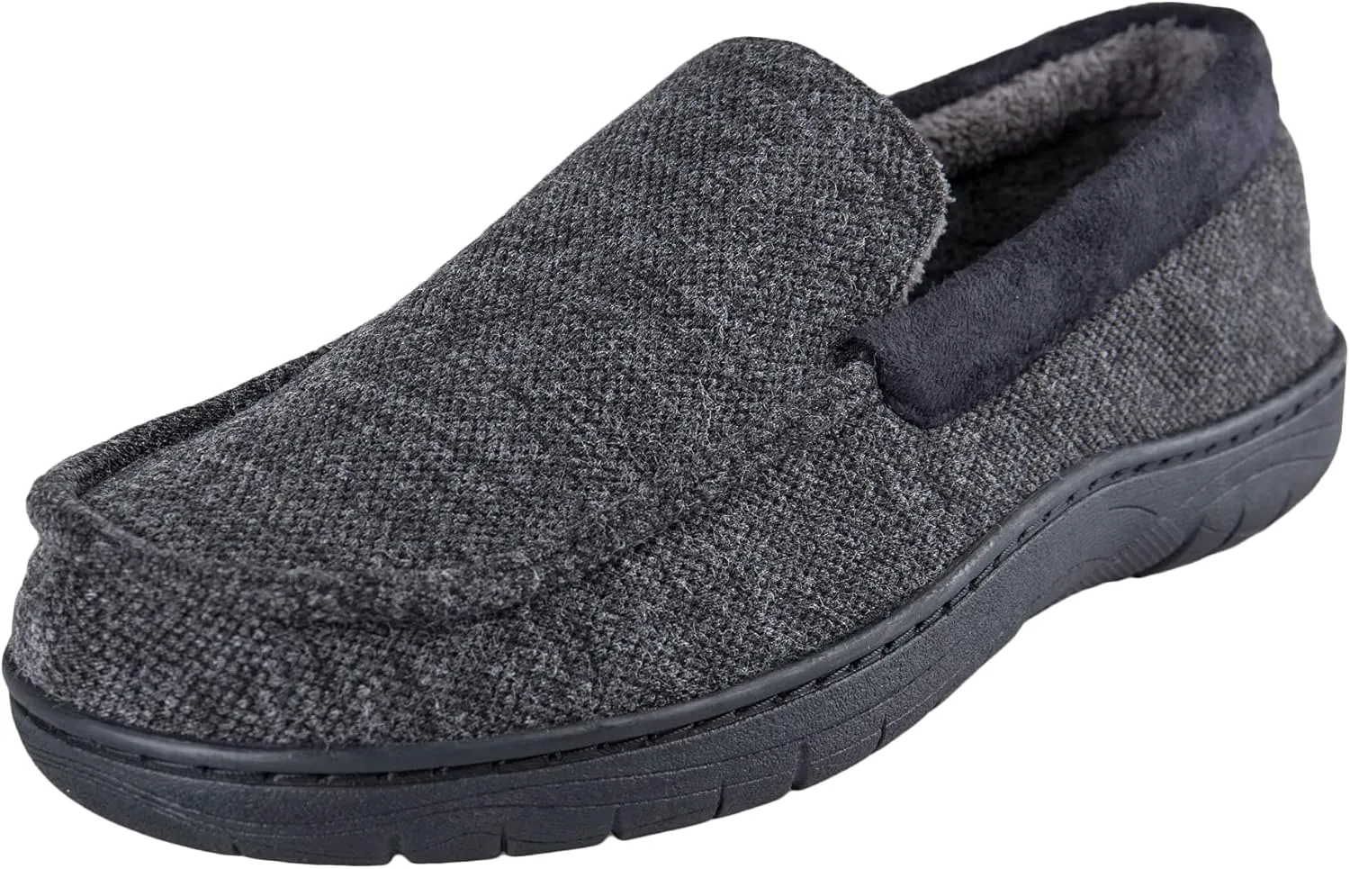 Haggar Men's Closed-Back Memory Foam Venetian Slipper House Shoe-Indoor/Outdoor Sole