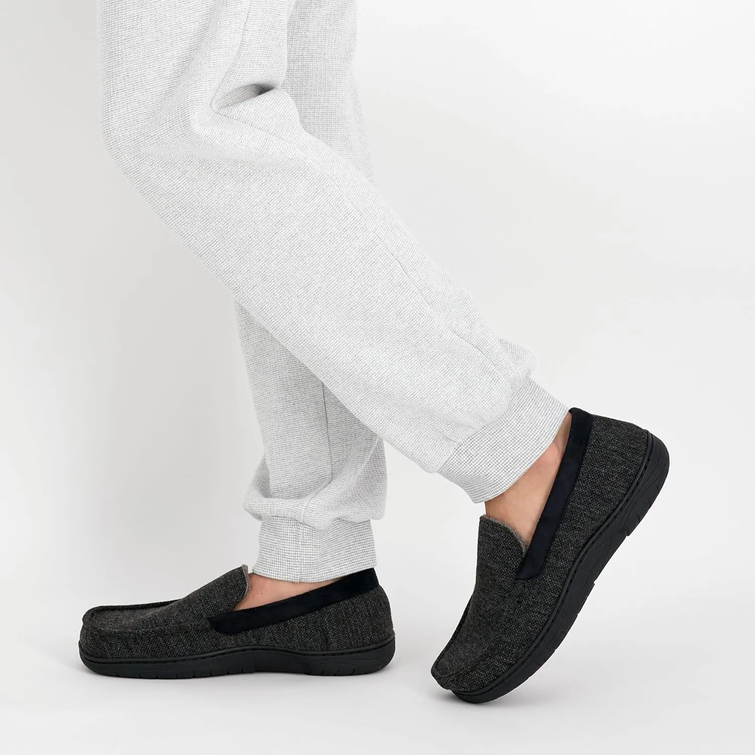 Haggar Men's Closed-Back Memory Foam Venetian Slipper House Shoe-Indoor/Outdoor Sole