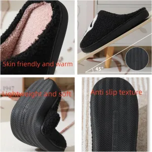 Halloween Skull Plush Slippers for Women Men Anti-slip Soft Sole House Shoes，Cozy Warm Fuzzy Ghost Face Slippers