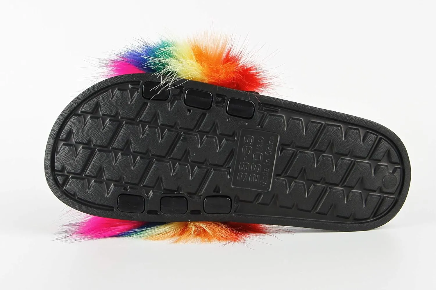 Hangrui Women's Faux Fur Slides, Open Toe Cute Slippers, Comfortable Sandals with Fluffy Fur