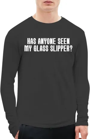 Has Anyone Seen My Glass Slipper? - A Soft & Comfortable Men's Long Sleeve T-Shirt CP05 Black