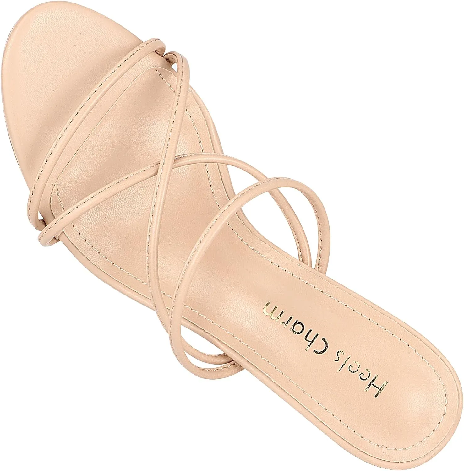 Heels Charm Women's Stiletto Heeled Sandals 3.27 Inches Open Toe Slip On High Heel Sandal Dress Dancing Sandals Daily Work Usual Party Wedding Shoes