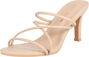 Heels Charm Women's Stiletto Heeled Sandals 3.27 Inches Open Toe Slip On High Heel Sandal Dress Dancing Sandals Daily Work Usual Party Wedding Shoes