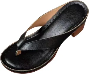 Heels for Women Flip Flops Block Low Heel Thong Sandals Summer Dressy Orthopedic Sandal Arch Support Slip On Heels
