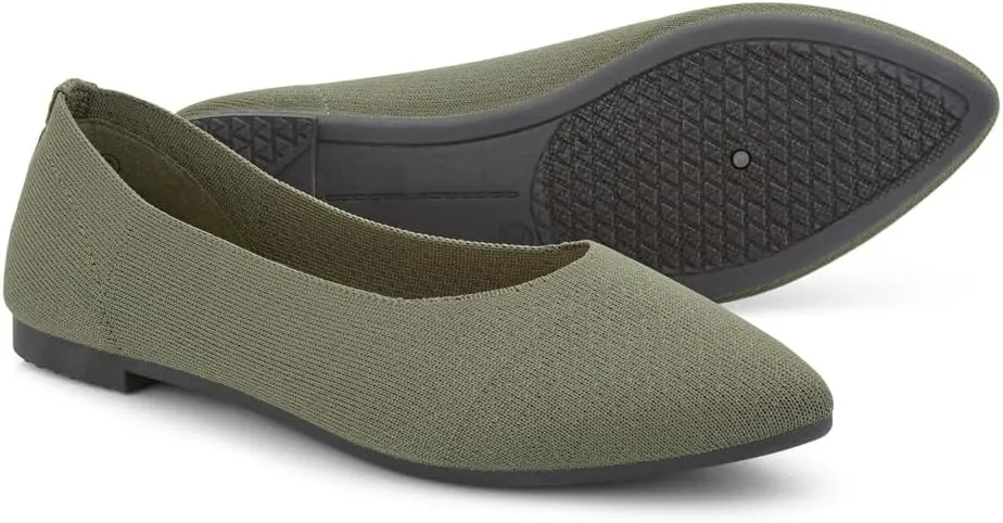 Herstyle Women's Flats – Dressy Pointed Toe Knit Ballet Flat Shoes with Memory Foam | Slip-On, Foldable & Comfortable for Work, Office, Party & Travel (2025 Trend)