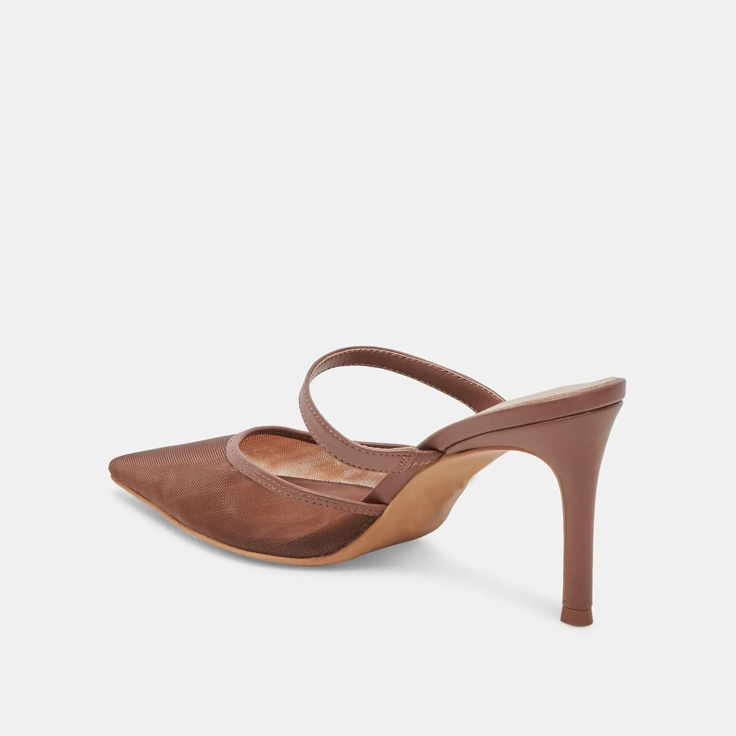 High Heel Mules for Women Closed Pointed Toe Slip On Heeled Mules with Strap Backless Casual Comfortable Dress Mule Heel Pumps