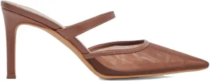 High Heel Mules for Women Closed Pointed Toe Slip On Heeled Mules with Strap Backless Casual Comfortable Dress Mule Heel Pumps