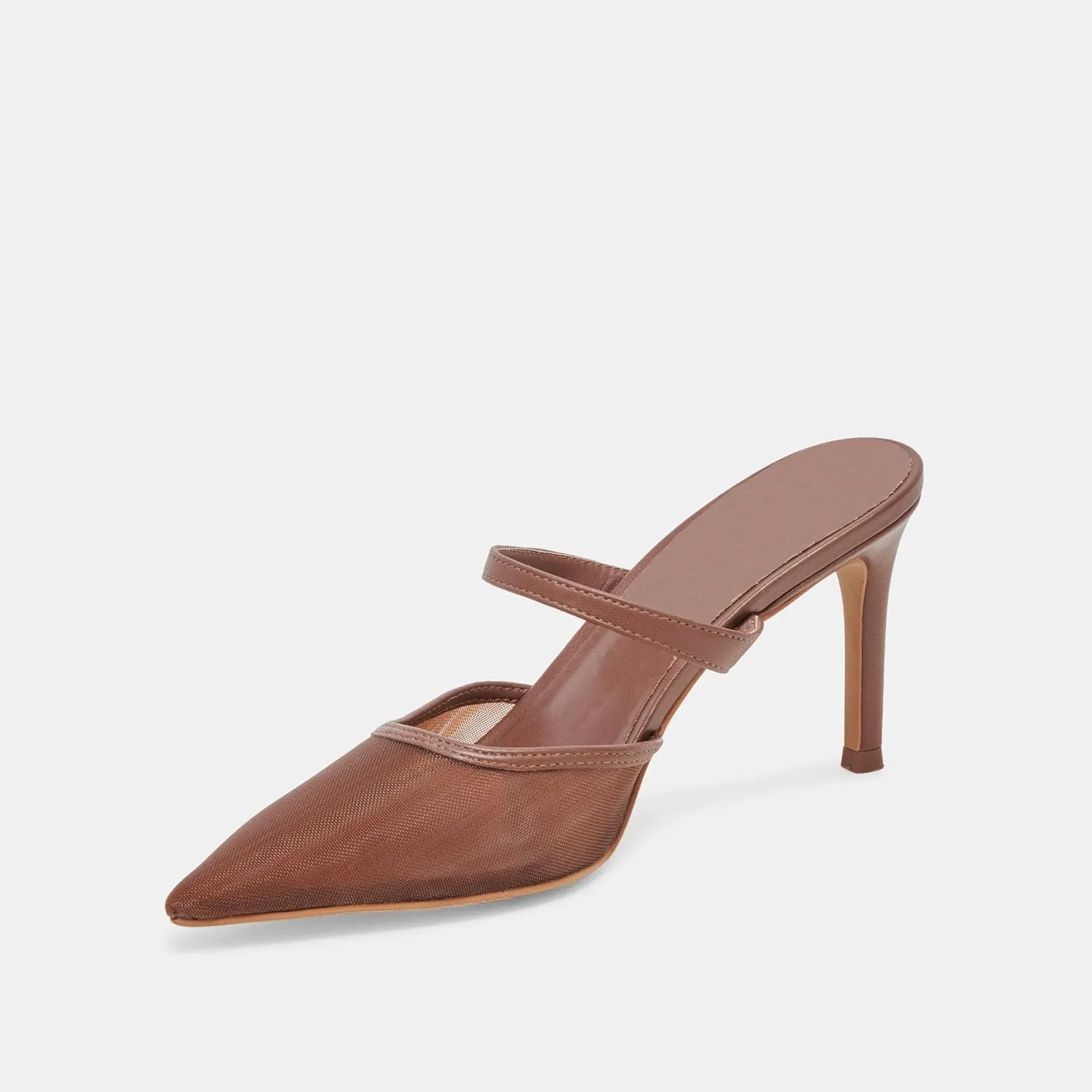 High Heel Mules for Women Closed Pointed Toe Slip On Heeled Mules with Strap Backless Casual Comfortable Dress Mule Heel Pumps