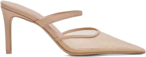 High Heel Mules for Women Closed Pointed Toe Slip On Heeled Mules with Strap Backless Casual Comfortable Dress Mule Heel Pumps