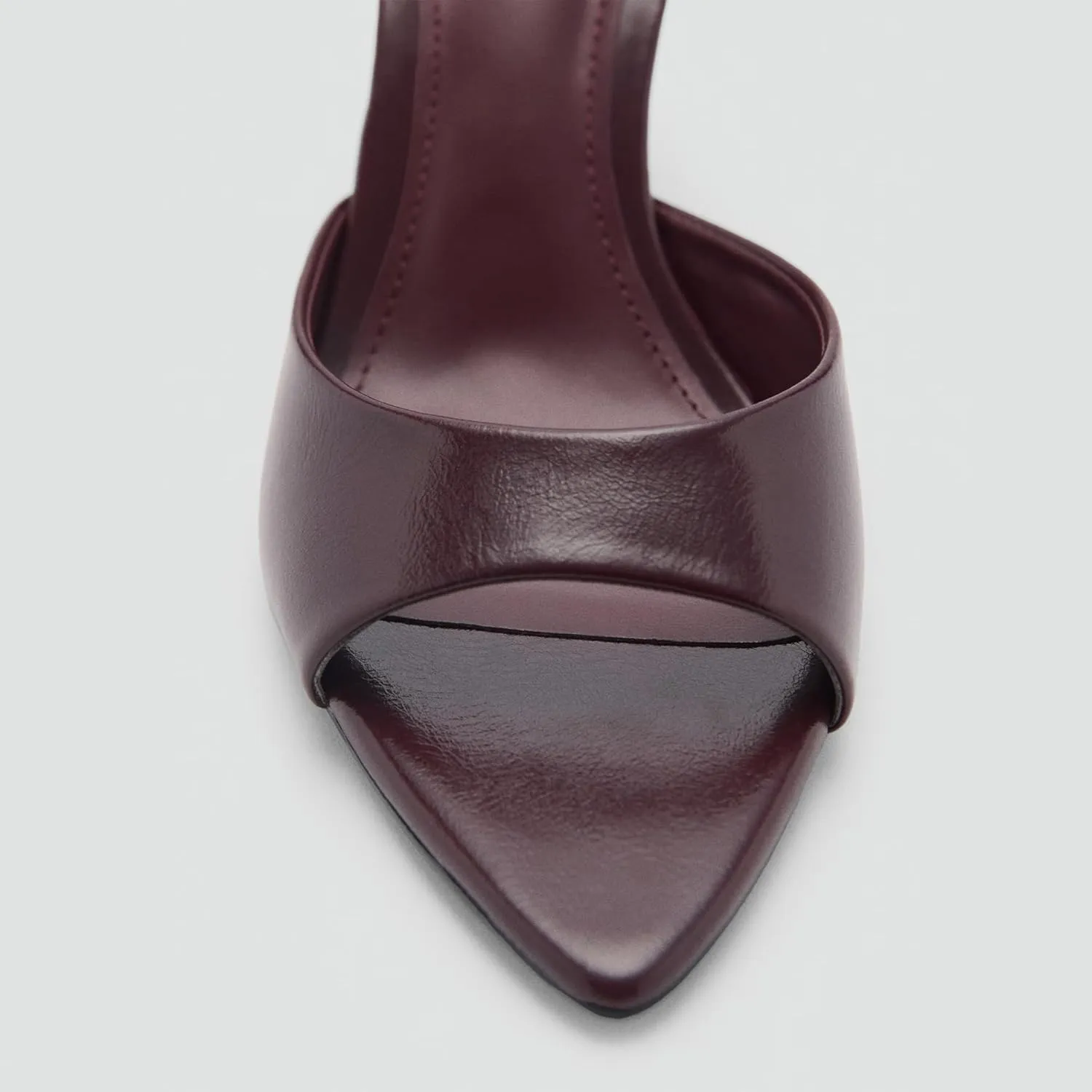High Heel Mules for Women Slip On Open Pointed Toe Classy Patent Leather Stiletto Pumps Formal Slingback Mule Sandals Dress Walking Shoes