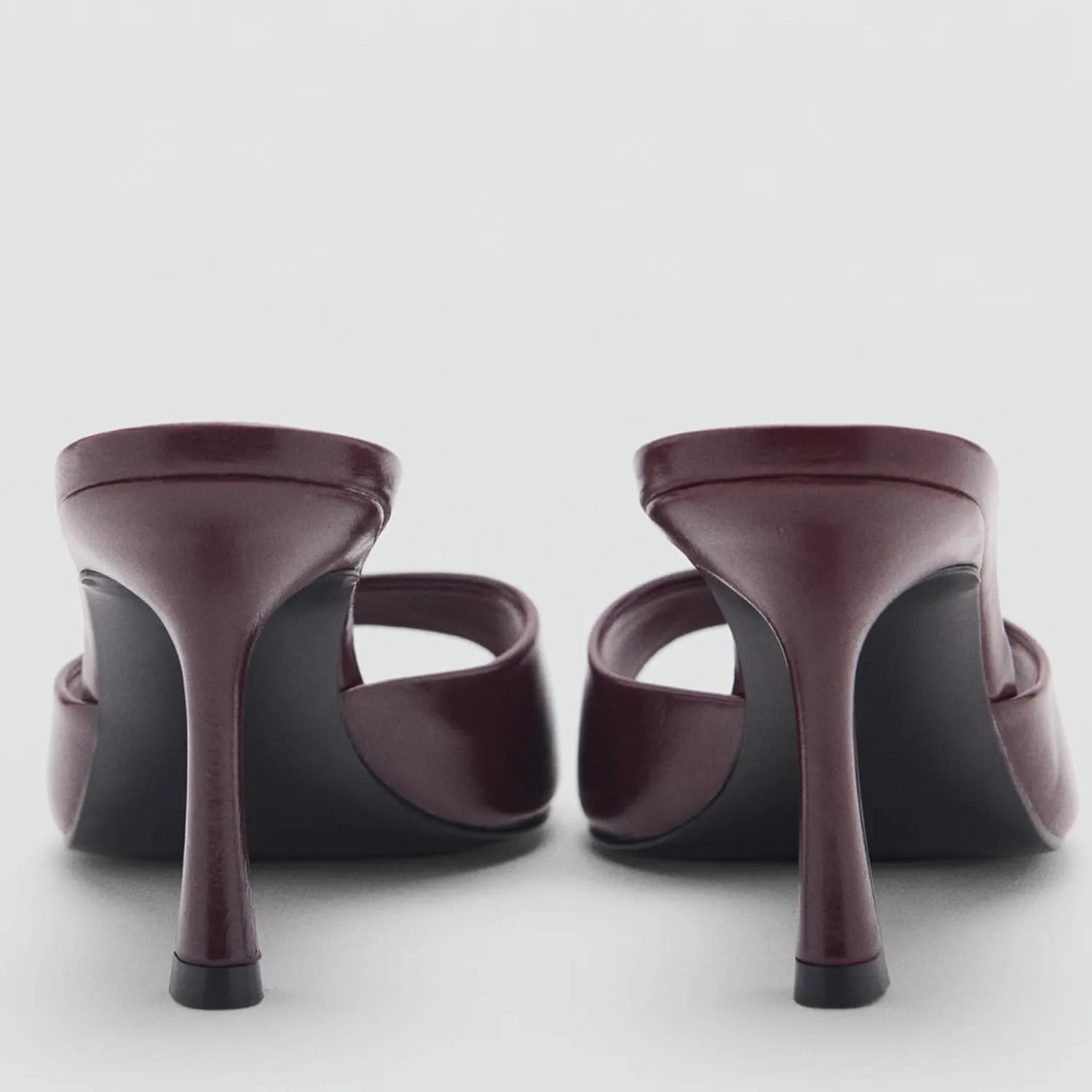 High Heel Mules for Women Slip On Open Pointed Toe Classy Patent Leather Stiletto Pumps Formal Slingback Mule Sandals Dress Walking Shoes