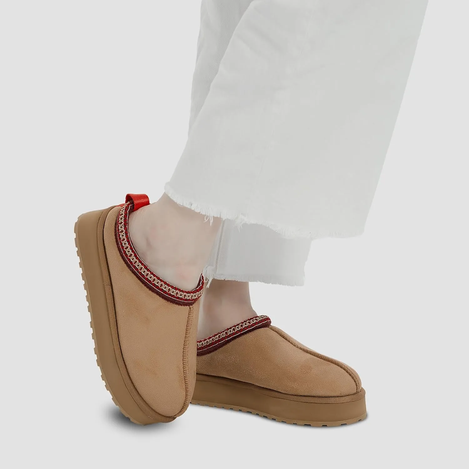 Home Slipper Platform Slippers for Women Indoor Outdoor Mini Boots Non-slip Plush Lining Slip On House Shoes