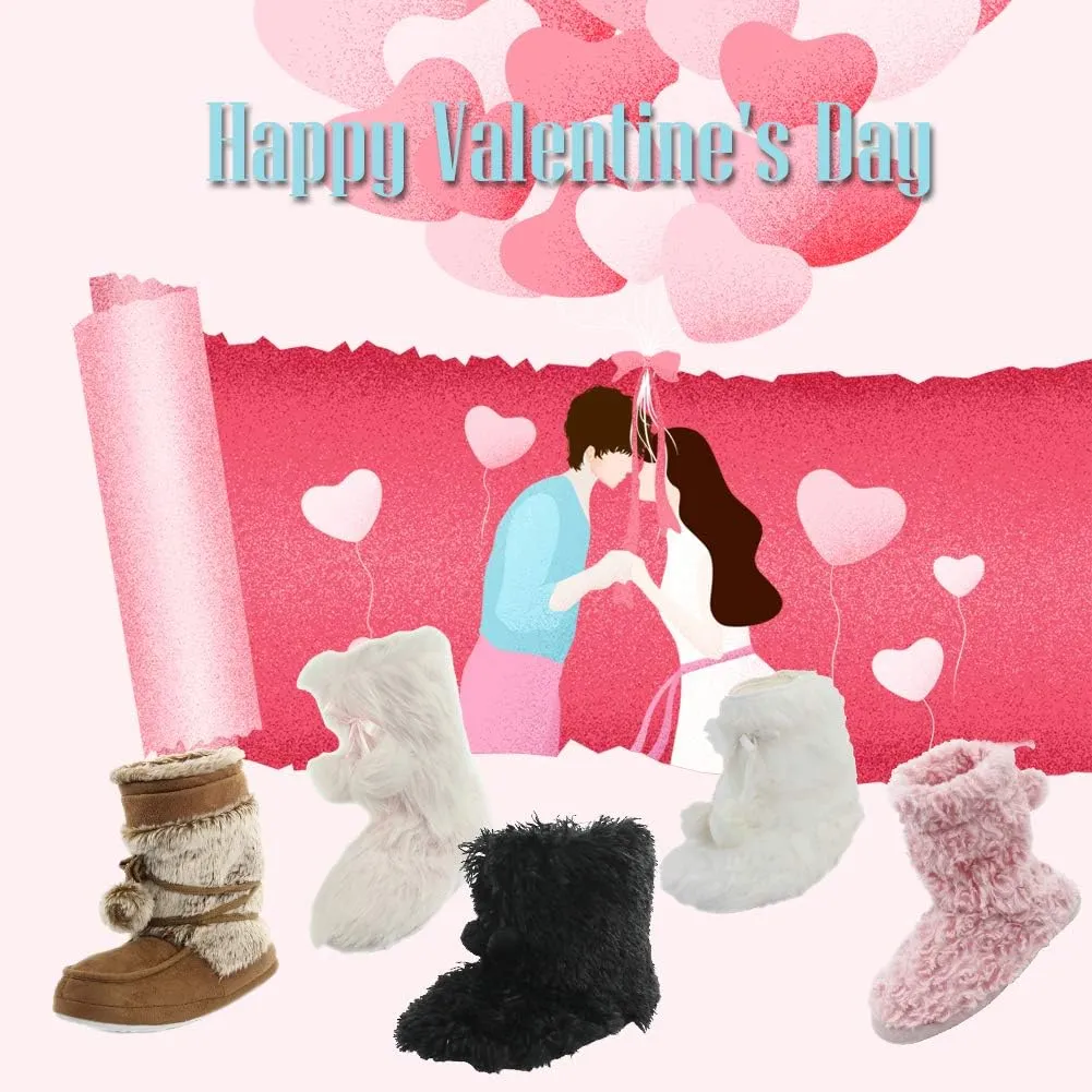 Home Slipper Women's Soft Plush Warm Indoor House Slipper Boots Shoes
