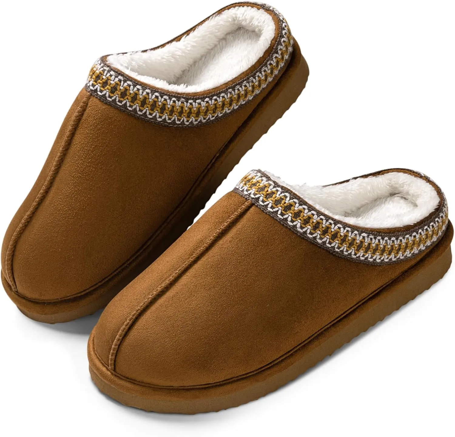 Homitem House Bedroom Slippers for Women Platform Shoes Indoor and Outdoor with Fuzzy Lining Hard Sole Memory Foam Slip on