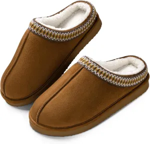 Homitem House Bedroom Slippers for Women Platform Shoes Indoor and Outdoor with Fuzzy Lining Hard Sole Memory Foam Slip on