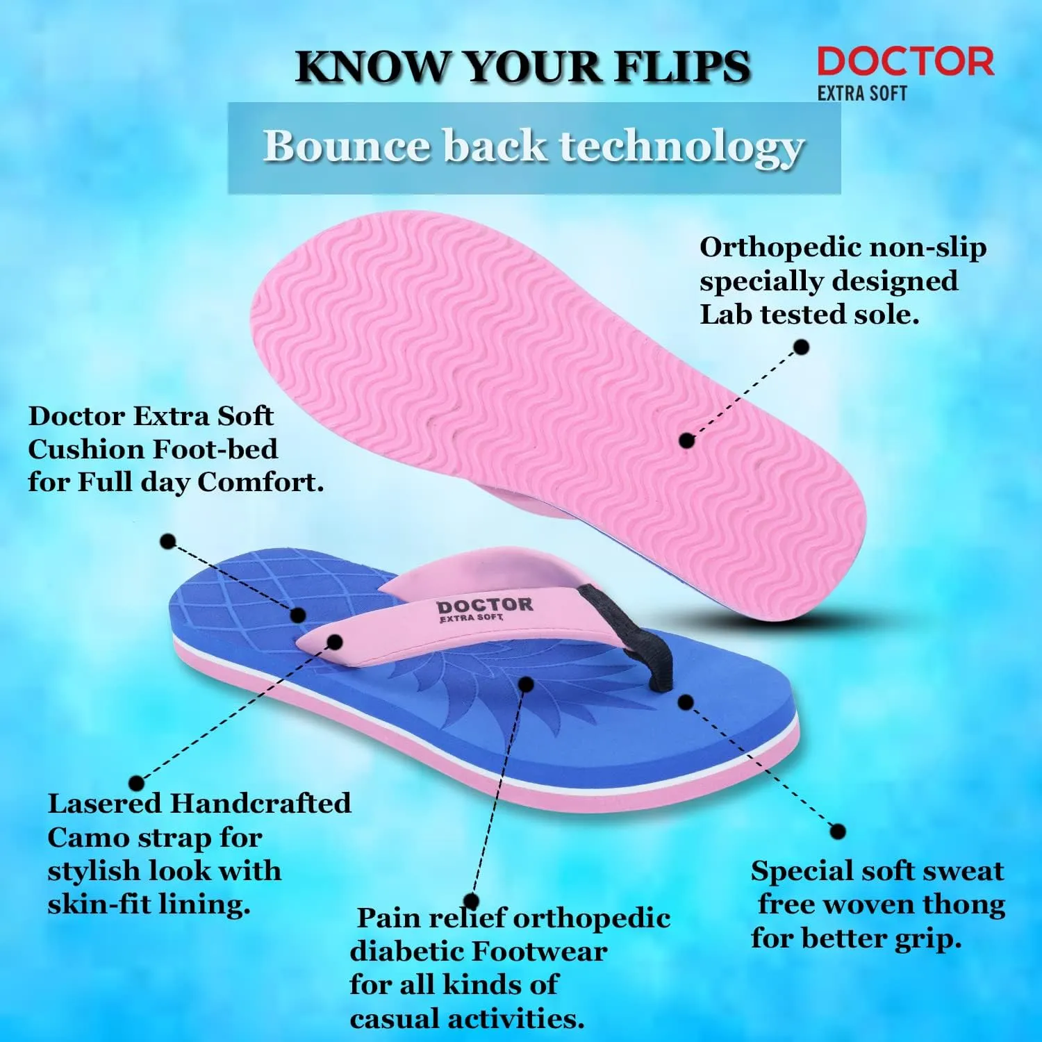 House Slipper for Women's | Orthopaedic & Diabetic | Indoor Outdoor Sliders Women | MCR chappals | Memory Foam Cushion| Fashionable Slippers for Girls & Ladies Daily Use D-05