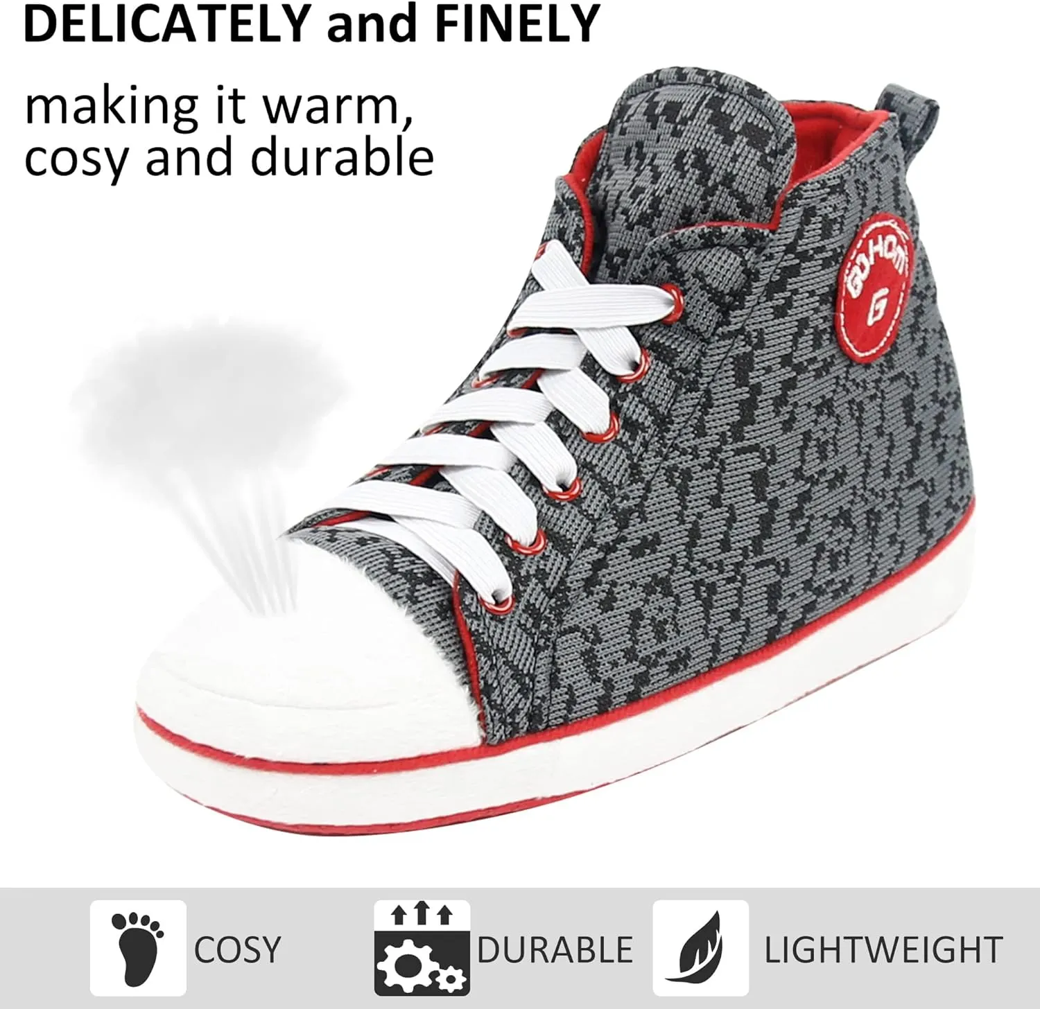 House Sneaker Slippers for Men Warm Winter Funny Cozy Indoor Sneakers Slipper Shoes Boys