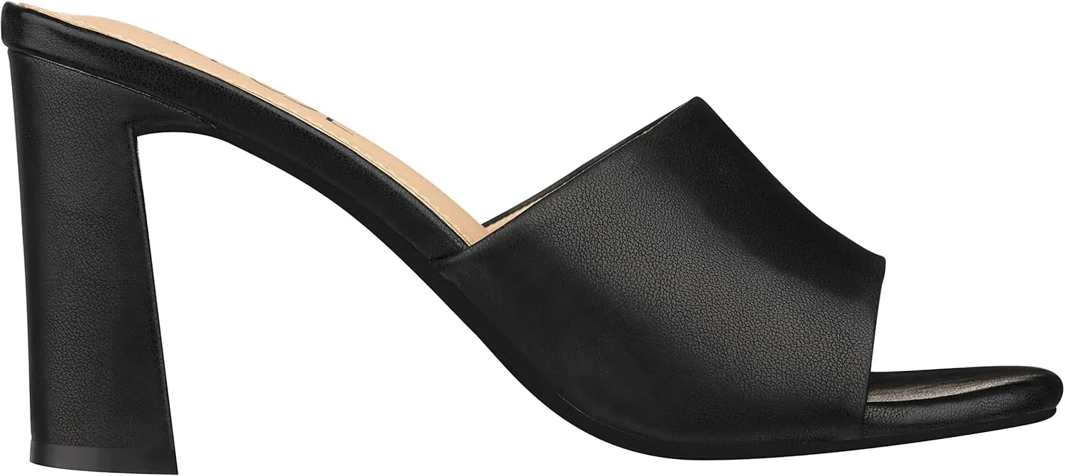 ILLUDE Women’s Block Heel Single Strap Square Toe Heeled Sandal Slip On Mule - Demi - Demi