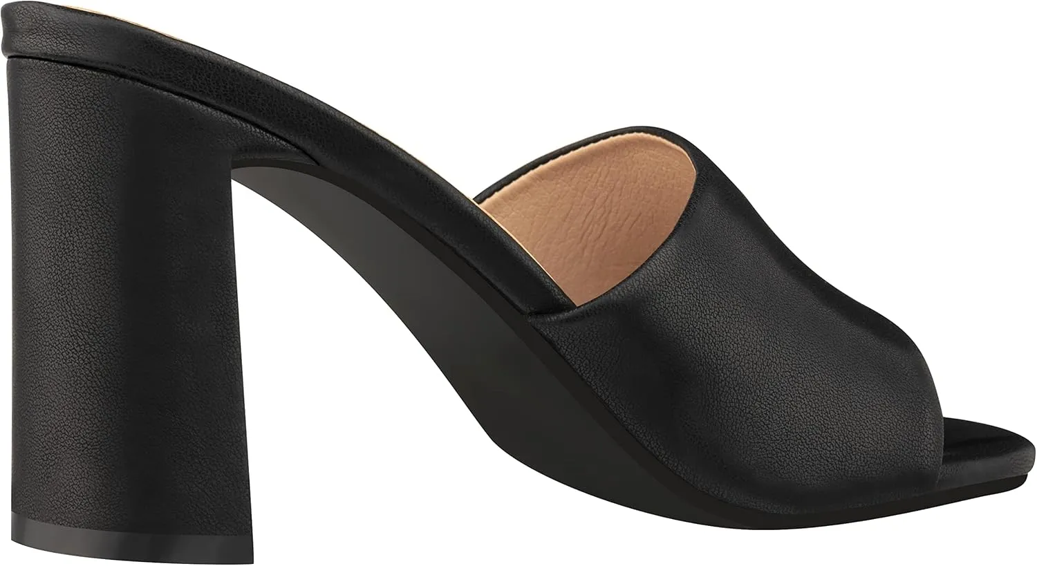 ILLUDE Women’s Block Heel Single Strap Square Toe Heeled Sandal Slip On Mule - Demi - Demi