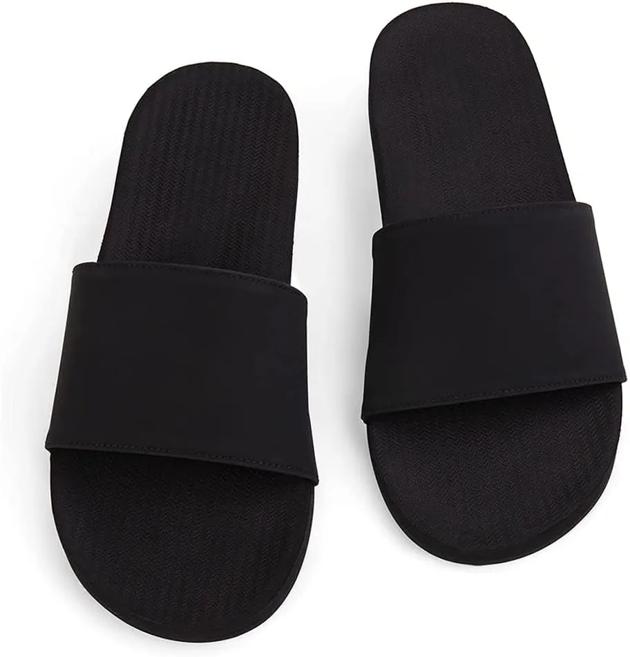Indosole 2022 Edition Men's ESSNTLS Vegan All-Terrain Slides, Improved Comfort [Reused Tire Sole, Natural Rubber Footbed, Arch Support, Microfiber Lined ENVRO Strap, Waterproof]
