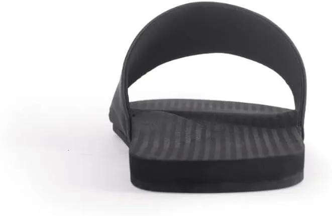 Indosole 2022 Edition Men's ESSNTLS Vegan All-Terrain Slides, Improved Comfort [Reused Tire Sole, Natural Rubber Footbed, Arch Support, Microfiber Lined ENVRO Strap, Waterproof]