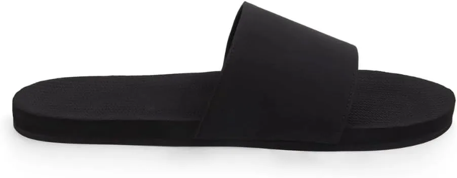 Indosole 2022 Edition Men's ESSNTLS Vegan All-Terrain Slides, Improved Comfort [Reused Tire Sole, Natural Rubber Footbed, Arch Support, Microfiber Lined ENVRO Strap, Waterproof]