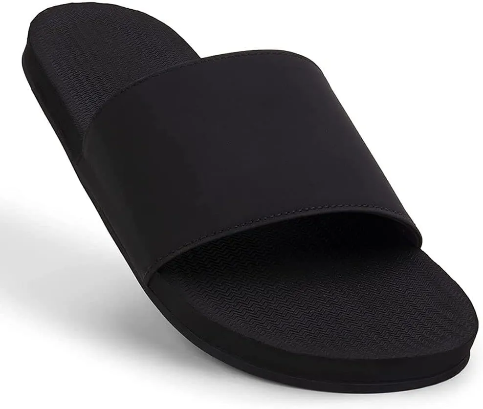 Indosole 2022 Edition Men's ESSNTLS Vegan All-Terrain Slides, Improved Comfort [Reused Tire Sole, Natural Rubber Footbed, Arch Support, Microfiber Lined ENVRO Strap, Waterproof]