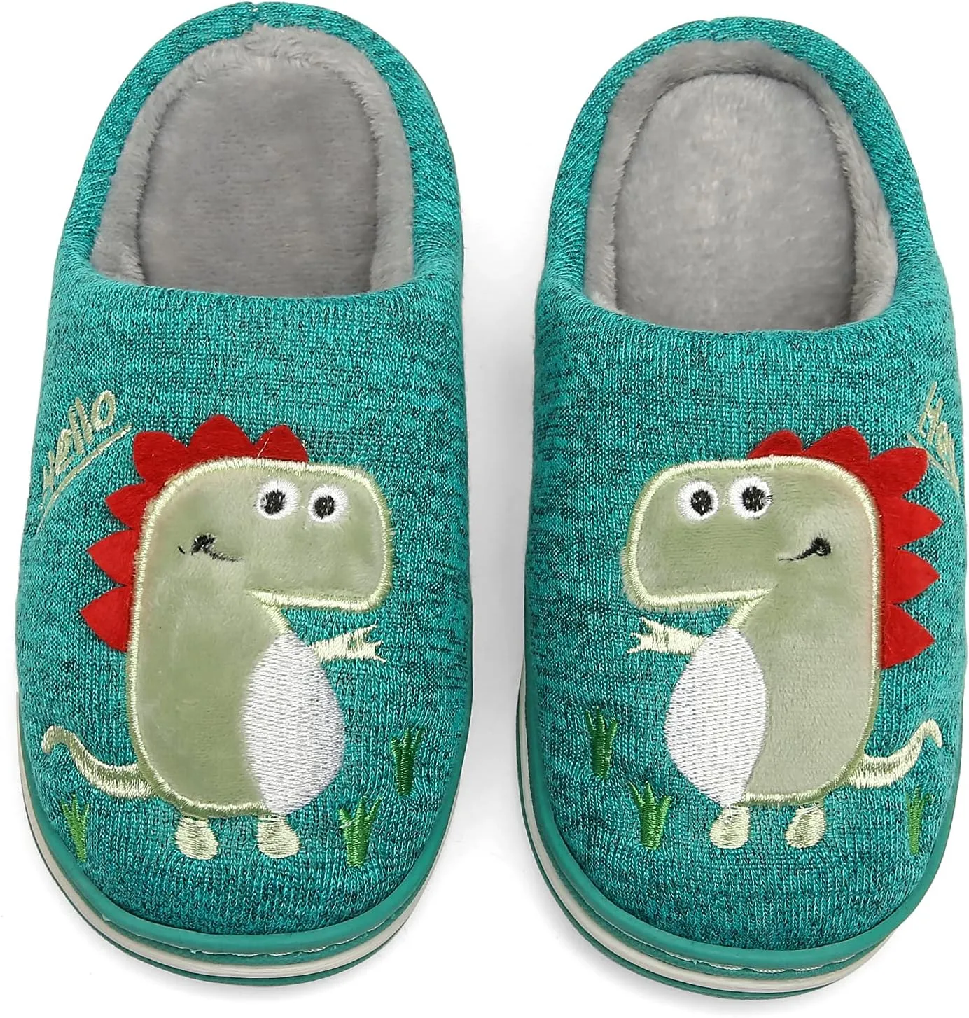 INMINPIN Boys Girls Cozy House Slippers Warm Plush Winter Cotton Slipper Kids Cute Dinosaur Indoor Shoes Non-Slip