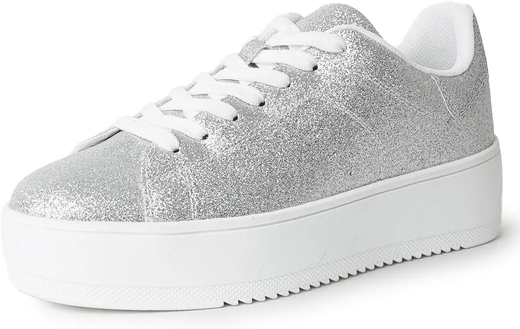 J. Adams Hero Platform Sneakers for Women - Casual Lace Up Fashion Tennis Shoes