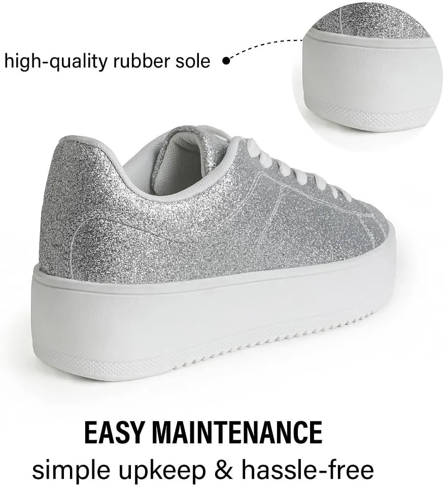 J. Adams Hero Platform Sneakers for Women - Casual Lace Up Fashion Tennis Shoes