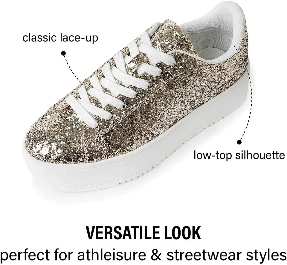 J. Adams Hero Platform Sneakers for Women - Casual Lace Up Fashion Tennis Shoes