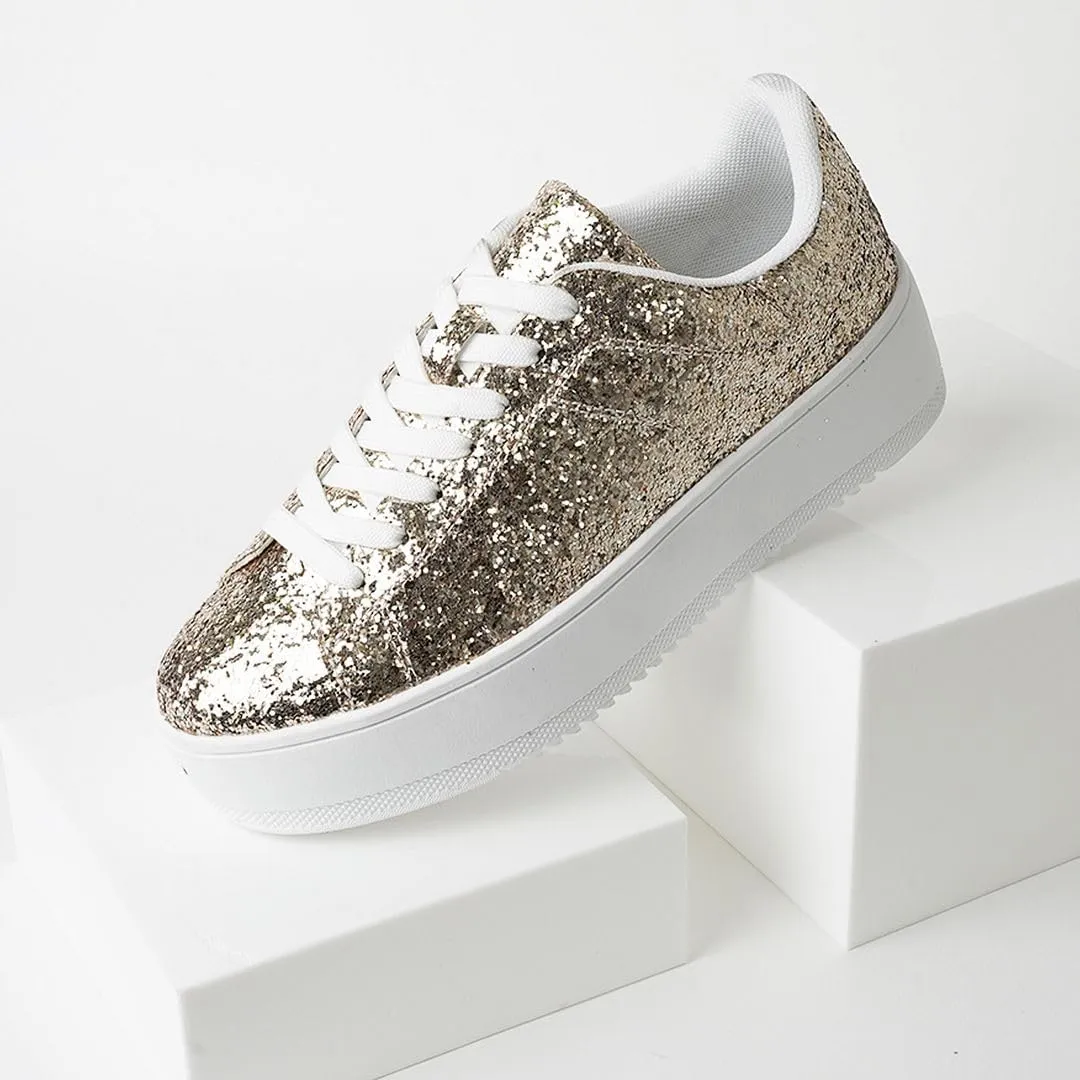 J. Adams Hero Platform Sneakers for Women - Casual Lace Up Fashion Tennis Shoes