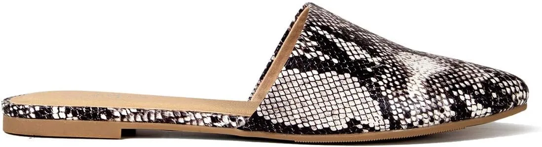 J. Adams Lennox Mules for Women - Closed Pointed Toe Flat Heel Slides