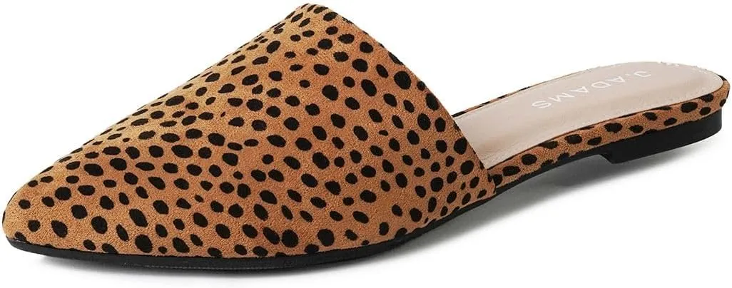 J. Adams Lennox Mules for Women - Closed Pointed Toe Flat Heel Slides