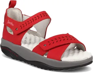 Jambu Womens Sedona Cut Out Ankle Strap Casual Sandals Casual - Red