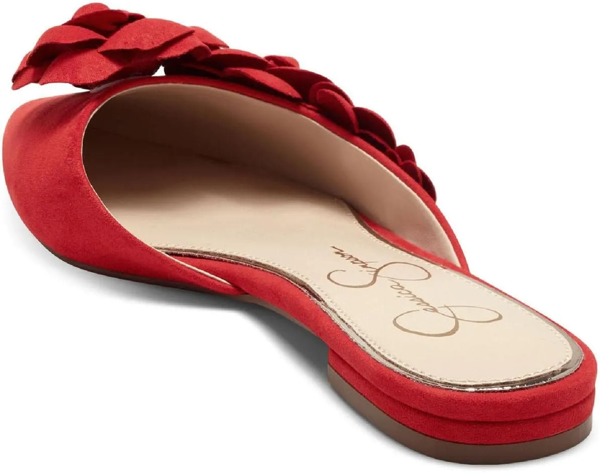Jessica Simpson Cymia Women's Slip-on Flat Floral Embellished Pointed Toe Mules