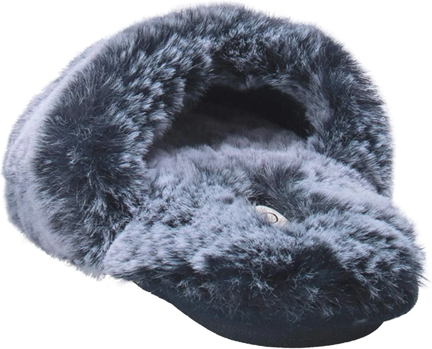 Jessica Simpson Women's Comfy Faux Fur House Slipper Slip-On Scuff Memory Foam Soft Plush Lining