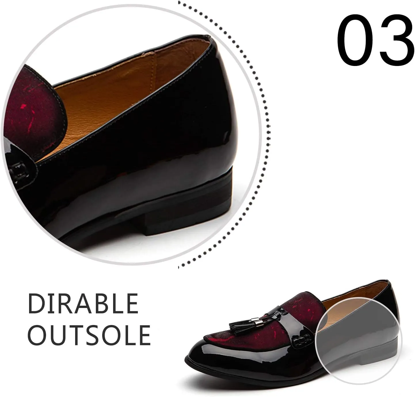 JITAI Mens Leather Shoes Pattern Printing Men's Dress Loafer Shoes Slip-on Casual Loafer Smoking Slipper