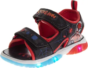 Josmo Boy's Spiderman Lighted Sandal (Toddler/Little Kid), Black, 10