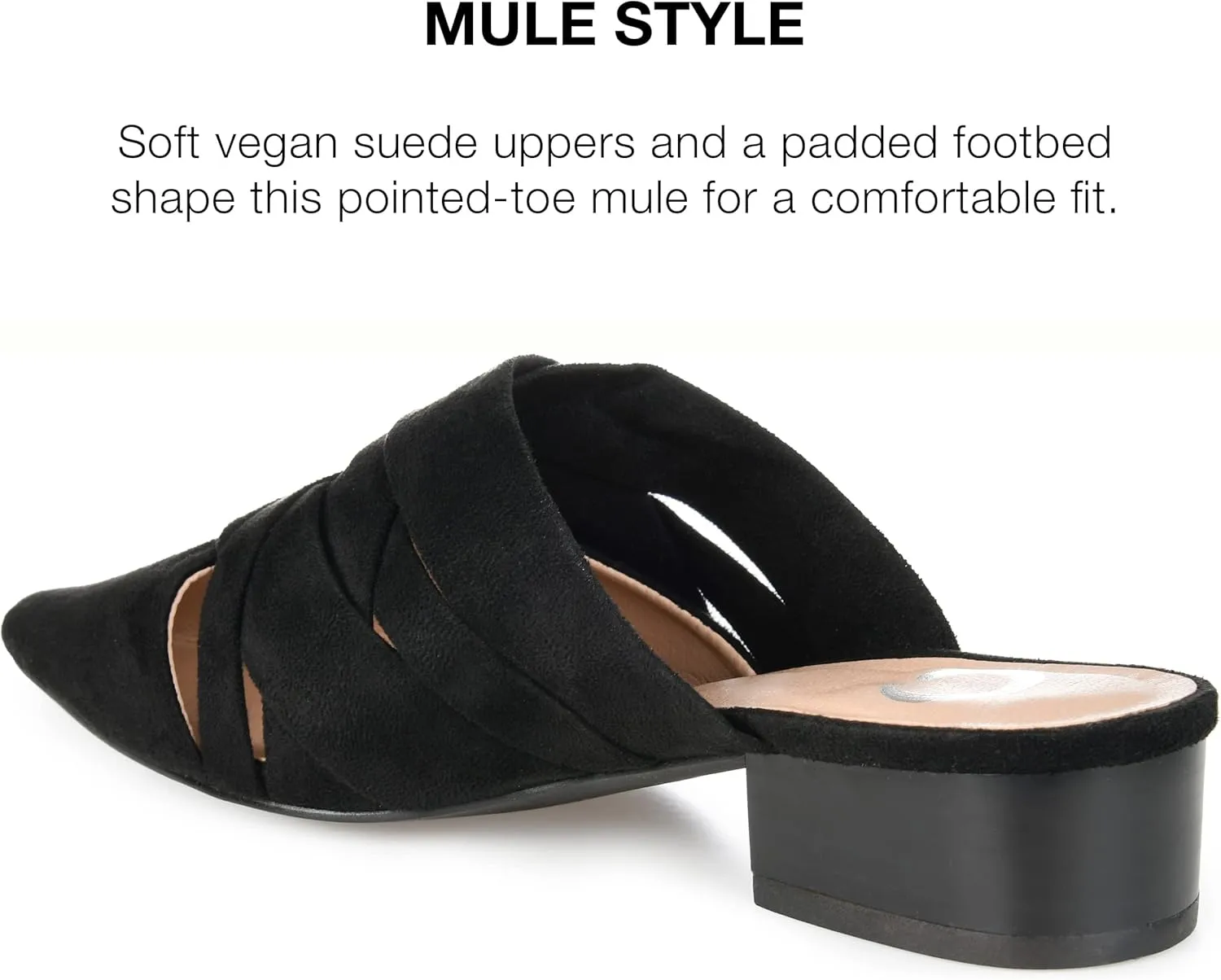 Journee Collection Womens Kalida Pointed Toe Slip On Mule Sandals