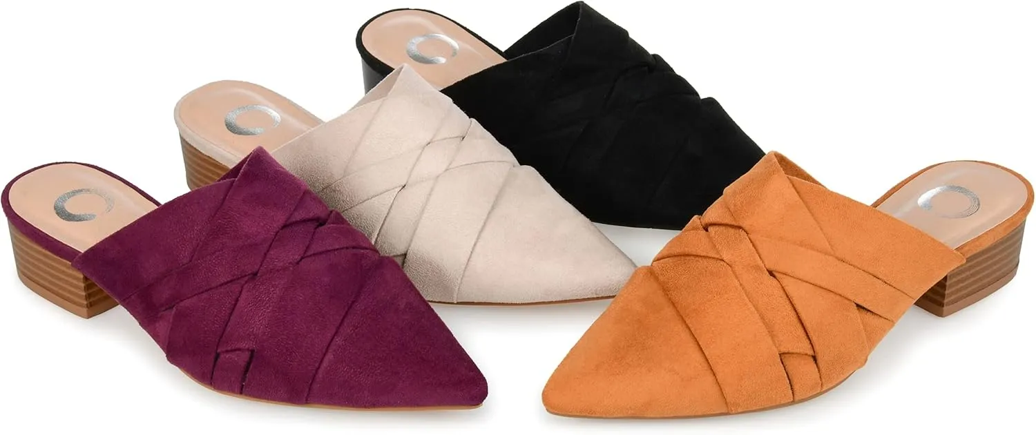 Journee Collection Womens Kalida Pointed Toe Slip On Mule Sandals
