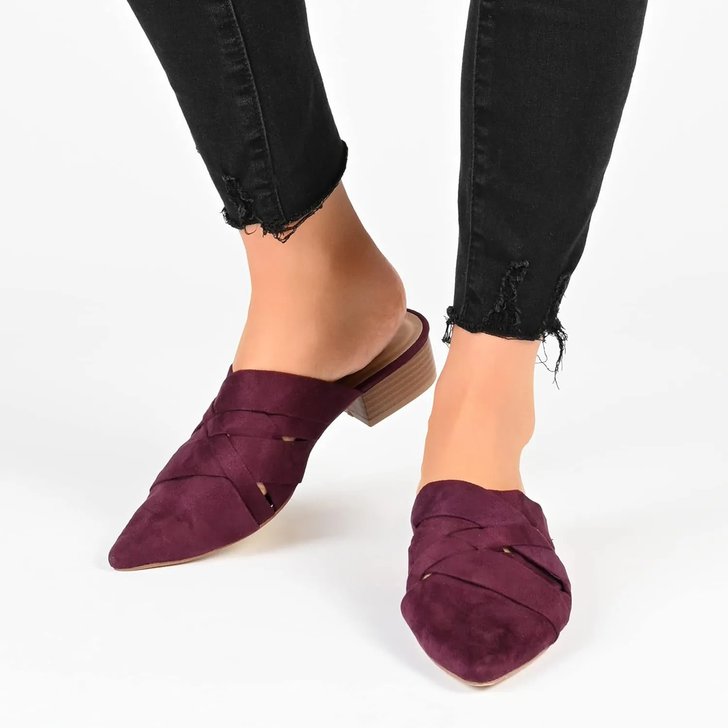 Journee Collection Womens Kalida Pointed Toe Slip On Mule Sandals