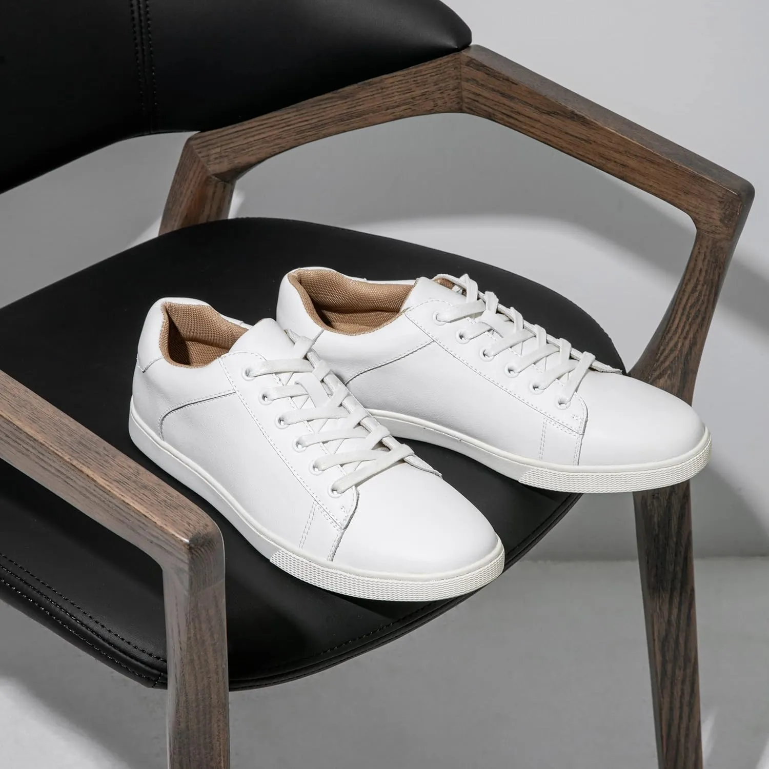 Jousen Men' s Casual Shoes Leather Dress Sneakers Business Casual Shoes for Men Breathable Fashion Sneakers